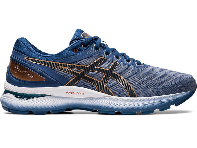 Sapatilhas Running Asics GEL-NIMBUS 22 Wide Homem Luz Azuis, 0268A732.128